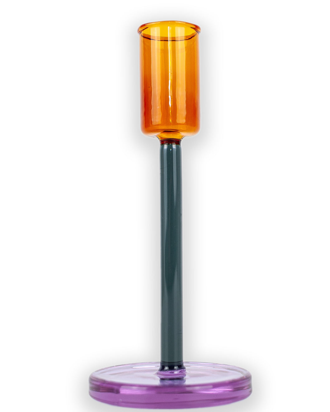 Block Design - Orange, Grey and Lilac Candlestick