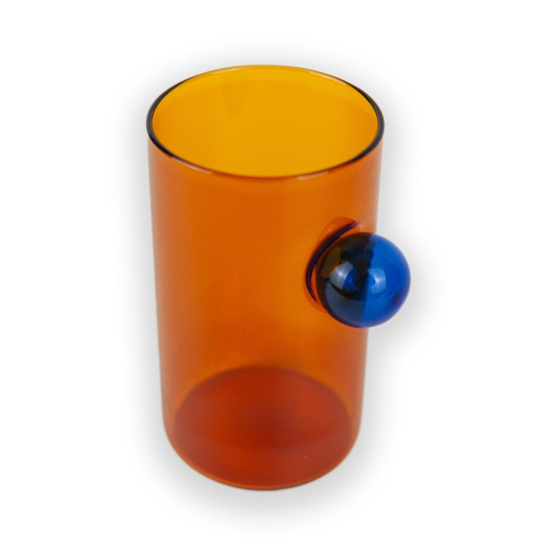 Block Design - Orange and Blue Bubble Glass