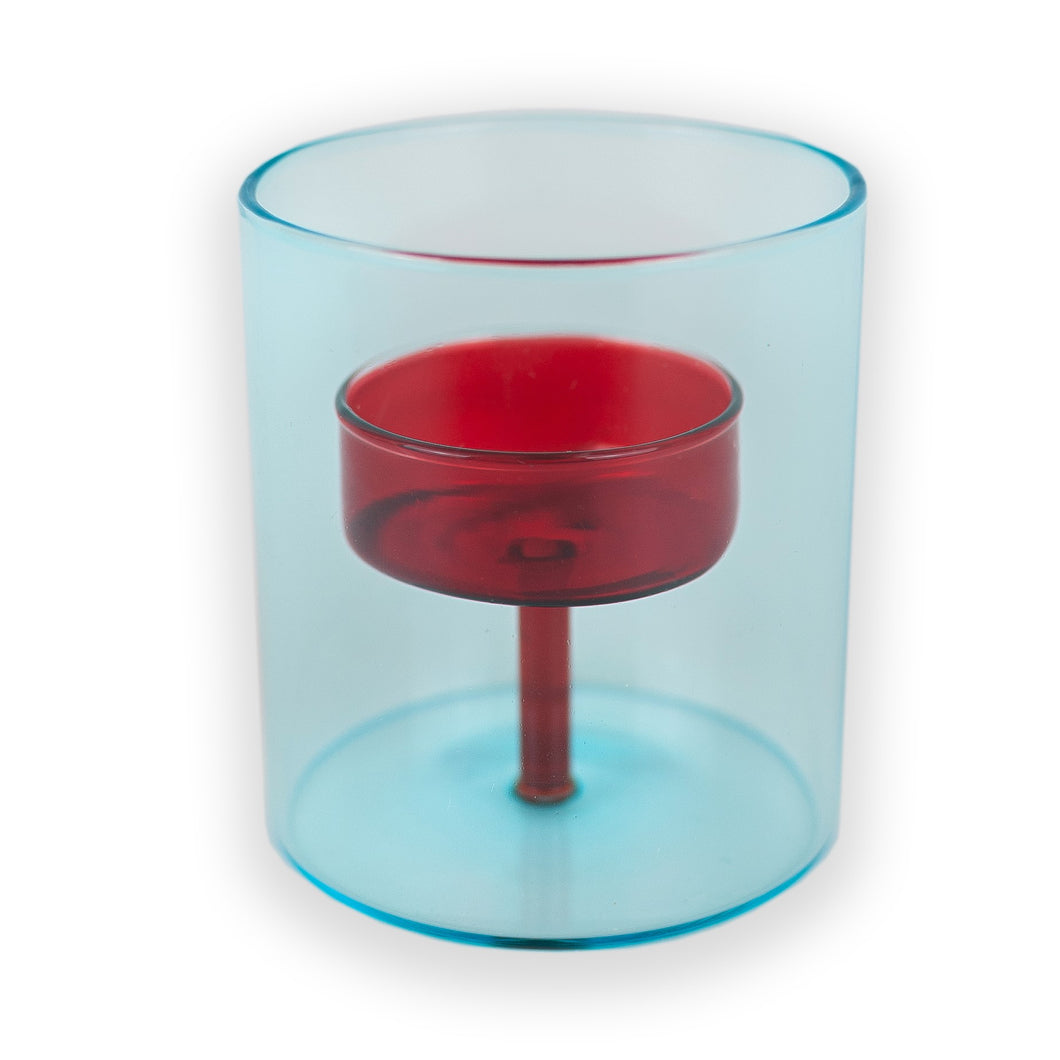 Block Design - Red and Blue Tealight Holder