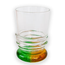 Load image into Gallery viewer, Green and Yellow glass tumbler handmade  by the artist Bob Crooks. 
