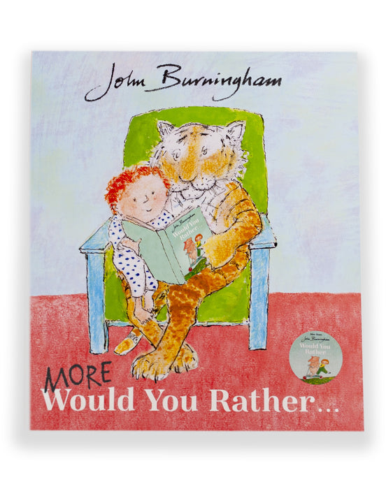 Th front cover of the book, More Would You Rather, by John Burningham
