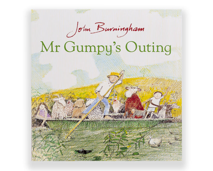 Front cover of the book, Mr Gumpy's Outing by John Burningham