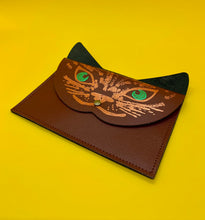 Load image into Gallery viewer, The Harley Online Gallery Shop // Brown cat leather wallet
