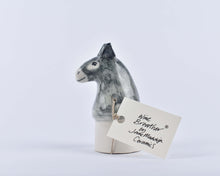 Load image into Gallery viewer, The Harley Gallery Shop Online // Jane Maddison handmade ceramic winebreather - Donkey design (side)
