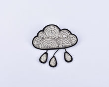 Load image into Gallery viewer, The Harley Gallery Shop Online // Rain Cloud metal embroidered brooch by Macon and Lesquoy
