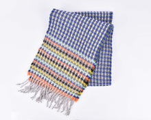 Load image into Gallery viewer, The Harley Gallery Shop Online // Lambswool scarves by Wallace#Sewell. Blue check design.
