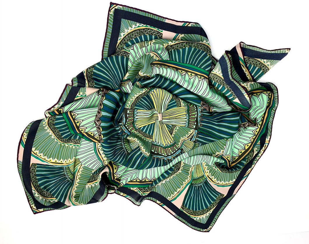 The Harley Gallery Shop // Hand finished quirky silk scarf by Hilda and Clarice