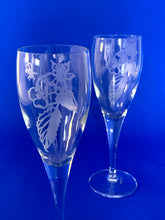 Load image into Gallery viewer, The Harley Art Gallery Shop Online // Portland Rose design champagne glasses by Sara Newman
