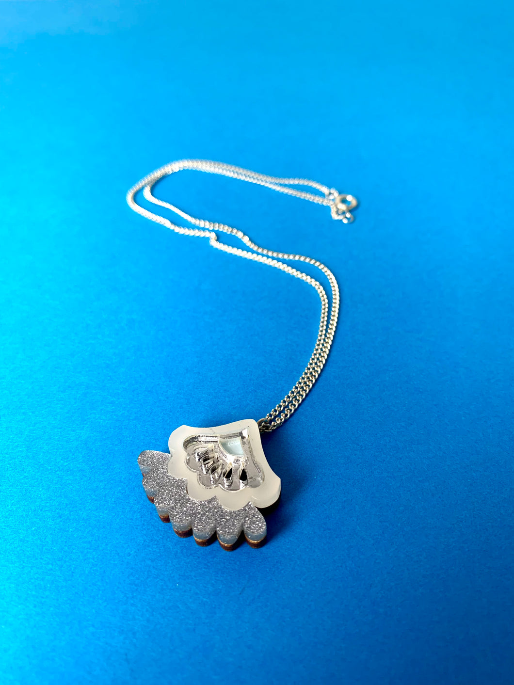 The Harley Gallery Shop Online // Silver acrylic and wood necklace from Wolf and Moon