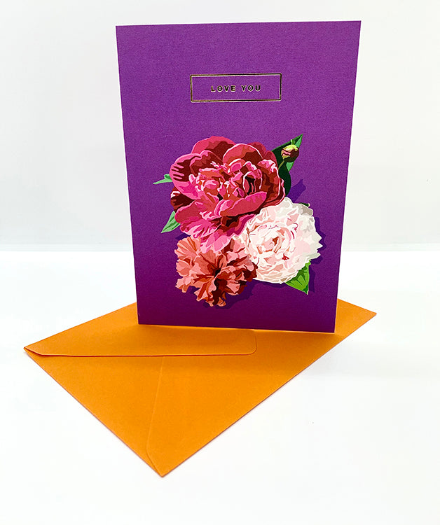 The Harley Gallery Shop Online //  Love you with flowers- greeting card 